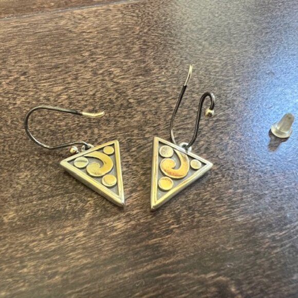 Brighton “Contempo Ice” Reversible Triangle Earrings – Silver + Crystal - Picture 11 of 11